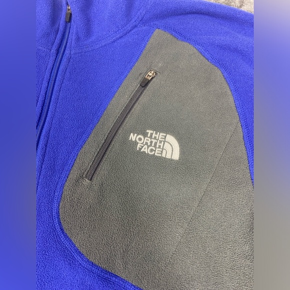 The North Face 1/4 Zip Fleece Blue Gray Light Jacket Mens Large - Picture 2 of 6